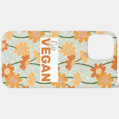 行けビーガン!1970かわいらし年代のレトロな消音の花 Case-Mate iPhoneケース (裏面 (横))