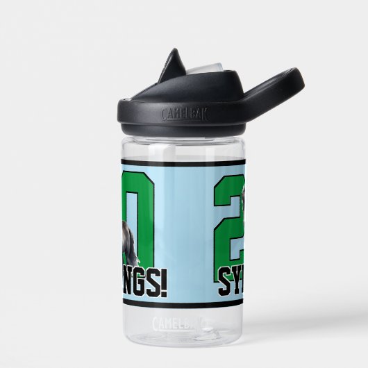 行けムスタングス!キッズスパーソナライズされたポーツチーム ウォーターボトル (左面)