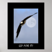 「行け！」 やる気を起こさせるBald Eagle Artポスター ポスター (正面)