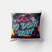 「行け。待たない – オートバイはっきりしたモチベーション引用文 クッション (裏面)