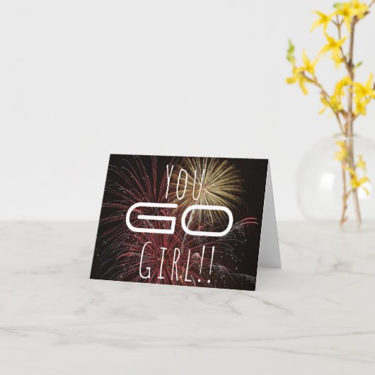 行け!Fireworksおめでとうカード カード (黄色い花)