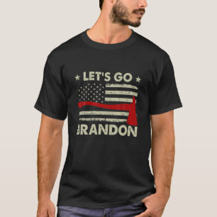 行こうアックスブランドンアメリカ国旗の薄い赤線F Tシャツ