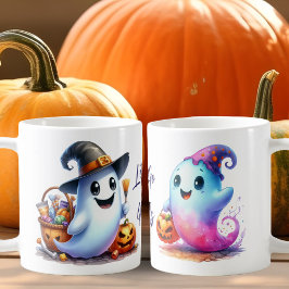 行こうグールズ、2かわいい幽霊ハロウィーン コーヒーマグカップ
