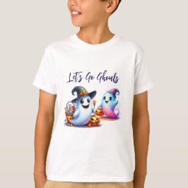 行こうグールズ、2かわいい幽霊ハロウィーン Tシャツ