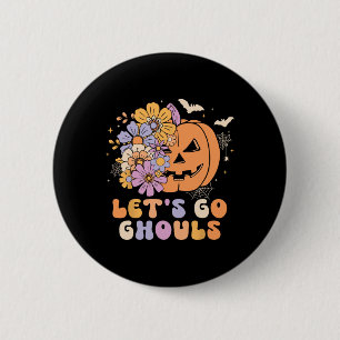 行こうグールハロウィンカボチャの衣装レトロGr 缶バッジ