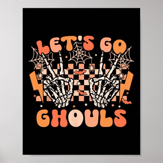 行こうグールハロウィンスケルトン衣装レトロG ポスター (正面)