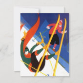 "行こうスキーの"アール・デコのスタイルのスキー招待状 招待状 (正面)