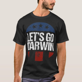 行こうダーウィン皮肉おもしろいレッツダーウィン Tシャツ