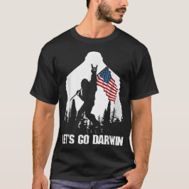 行こうダーウィン皮肉おもしろいレッツダーウィン Tシャツ