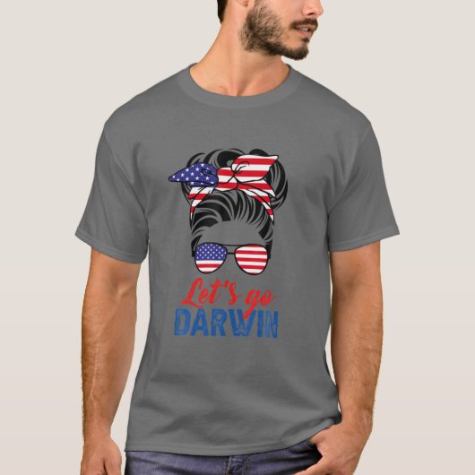 行こうダーウィン・メッシー・バン・アメリカ Tシャツ (正面)