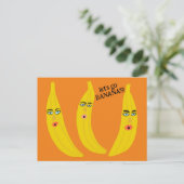 行こうバナナかわいいおもしろいお洒落パーティーカスタム ポストカード (スタンド正面)