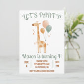 行こうパーティー!バルーン付きキリン誕生日パーティー 招待状 (スタンド正面)