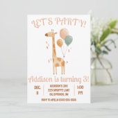 行こうパーティー!バルーン付きキリン誕生日パーティー 招待状 (スタンド正面)