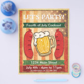 行こうパーティー!バーベキュー7月4日 チラシ (シングル)