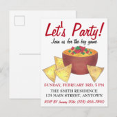 行こうパーティー!ビッグサッカーゲームナチョ・チップス インビテーションポストカード (正面/裏面)