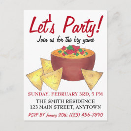 行こうパーティー!ビッグサッカーゲームナチョ・チップス インビテーションポストカード