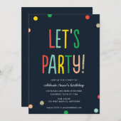 行こうパーティー!フェイク金ゴールド紙吹雪 |パーティの招待状 招待状 (正面/裏面)