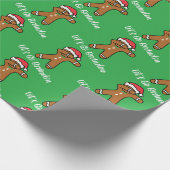 行こうブランドンクリスマスホリデーグリーン ラッピングペーパー (角)