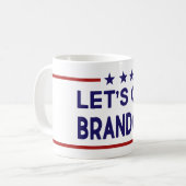 行こうブランドン・アメリカ愛国的な政治的な赤い青 コーヒーマグカップ (正面左)