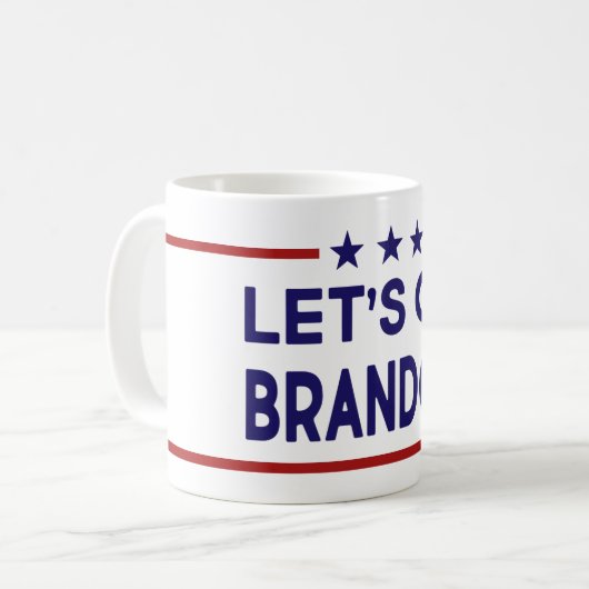 行こうブランドン・アメリカ愛国的な政治的な赤い青 コーヒーマグカップ (正面左)