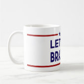 行こうブランドン・アメリカ愛国的な政治的な赤い青 コーヒーマグカップ (左)