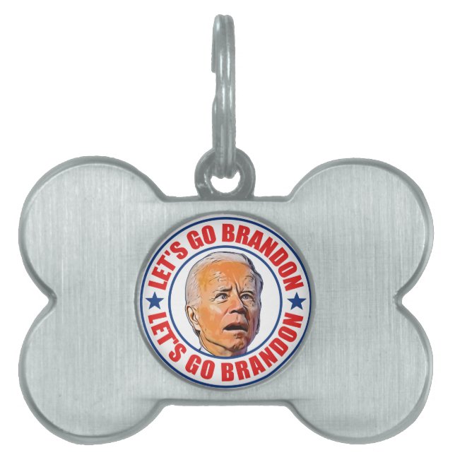行こうブランドンfjb おもしろいアンチジョーバイデン氏ドッグペット ペットネームタグ (正面)