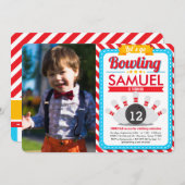 行こうボーリング誕生会フォト招待状 招待状 (正面/裏面)