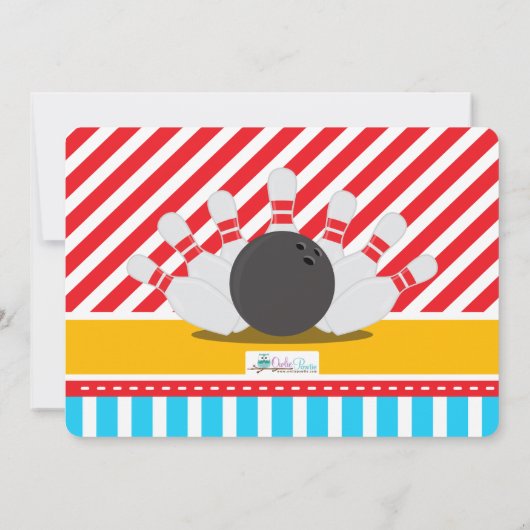 行こうボーリング誕生会フォト招待状 招待状 (裏面)