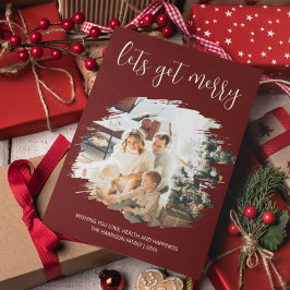 行こうメリー |ブラシ付きエフェクトフォトクリスマス シーズンカード