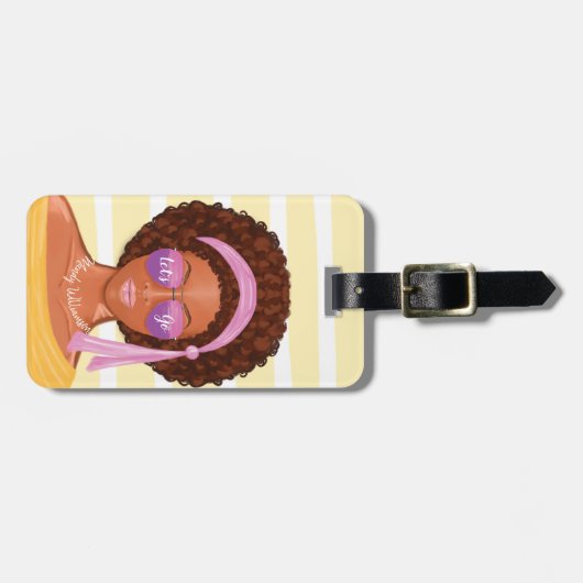 行こう |アフリカ・アメリカビーチ美しいトロピカル ラゲッジタグ (正面横)