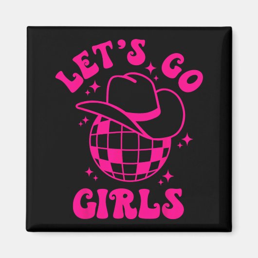 行こう ガールズ チーム ブライド カウガール ハット ディスコ Bachel マグネット (正面)