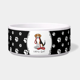 行こう！（散歩） ビーグル犬（3色） かわいい ボウル