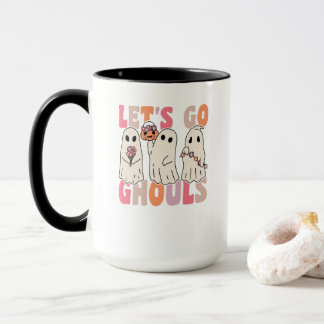 行こうGhoulsグルービー幽霊とヴィンテージ花 マグカップ