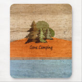 行ったキャンプの木製の一見の自然恋人 マウスパッド (正面)