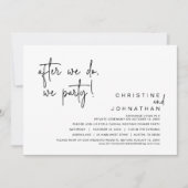 行った後、我々のパーティー、結婚の夕食、黒 招待状 (正面)