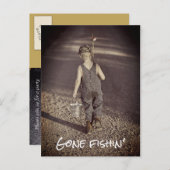 行った採取の退職の発表の郵便はがき インビテーションポストカード (正面/裏面)