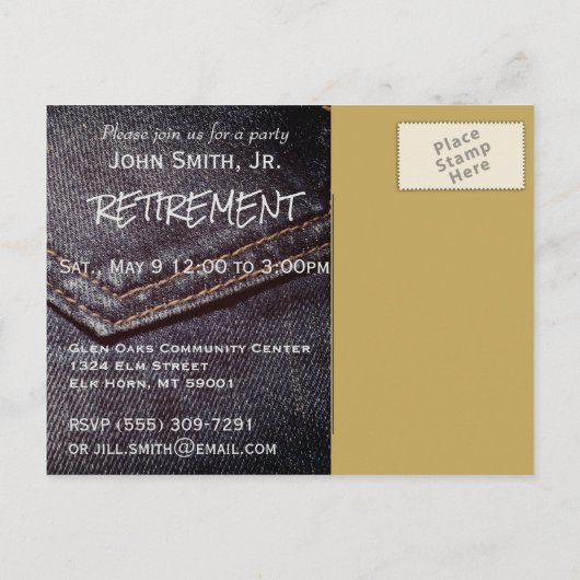 行った採取の退職の発表の郵便はがき インビテーションポストカード (裏面)