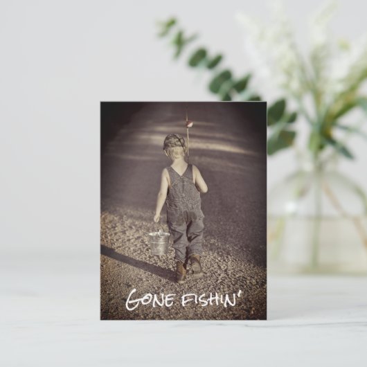 行った採取の退職の発表の郵便はがき インビテーションポストカード (スタンド正面)