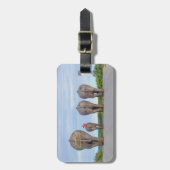 行った走行の荷物のラベル ラゲッジタグ (正面縦)