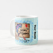 行った魚釣りマグ コーヒーマグカップ (正面左)