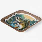 行った魚釣り大きな口ベースの魚の木 ペーパープレート (傾斜あり)