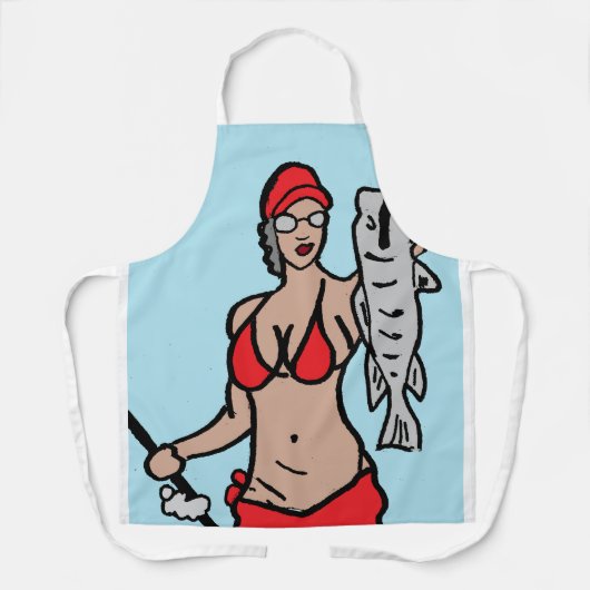 行った魚釣り エプロン (正面)