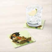 行った魚釣り スクエアペーパーコースター (インサイチュ)