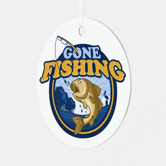 行った魚釣り メタルオーナメント (正面左)