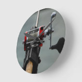 行った魚釣り ラウンド壁時計 (傾斜)