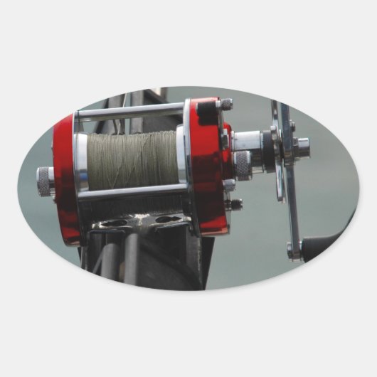 行った魚釣り 楕円形シール (正面)