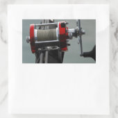 行った魚釣り 長方形シール (バッグ)