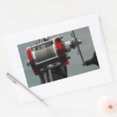 行った魚釣り 長方形シール (封筒)