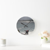 行った魚釣りNo Work ラウンド壁時計 (ホーム)