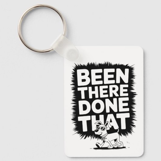 行った – 犬のデザイおもしろいン キーホルダー (正面)